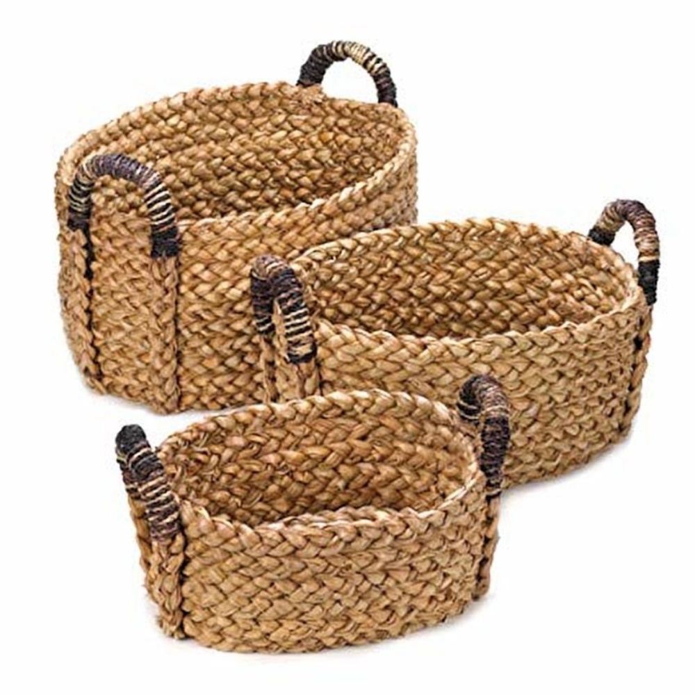 Rustic Woven Nesting Basket for Kitchen 3 PC Small